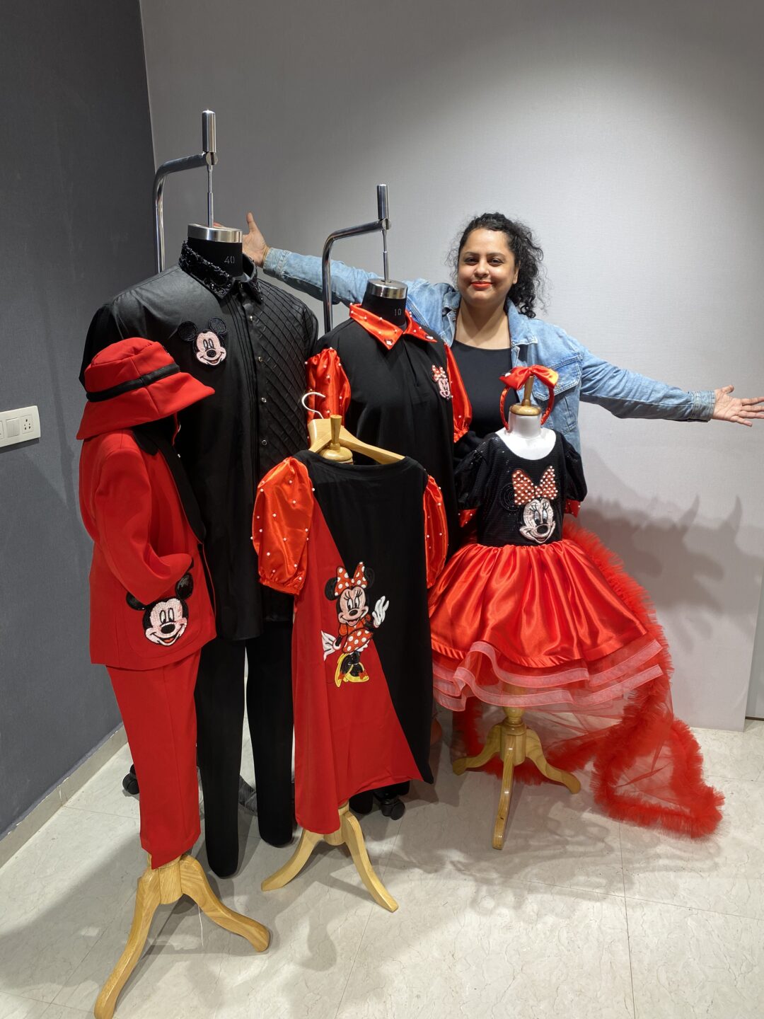 Mickey Mouse family twinning handcrafted outfits