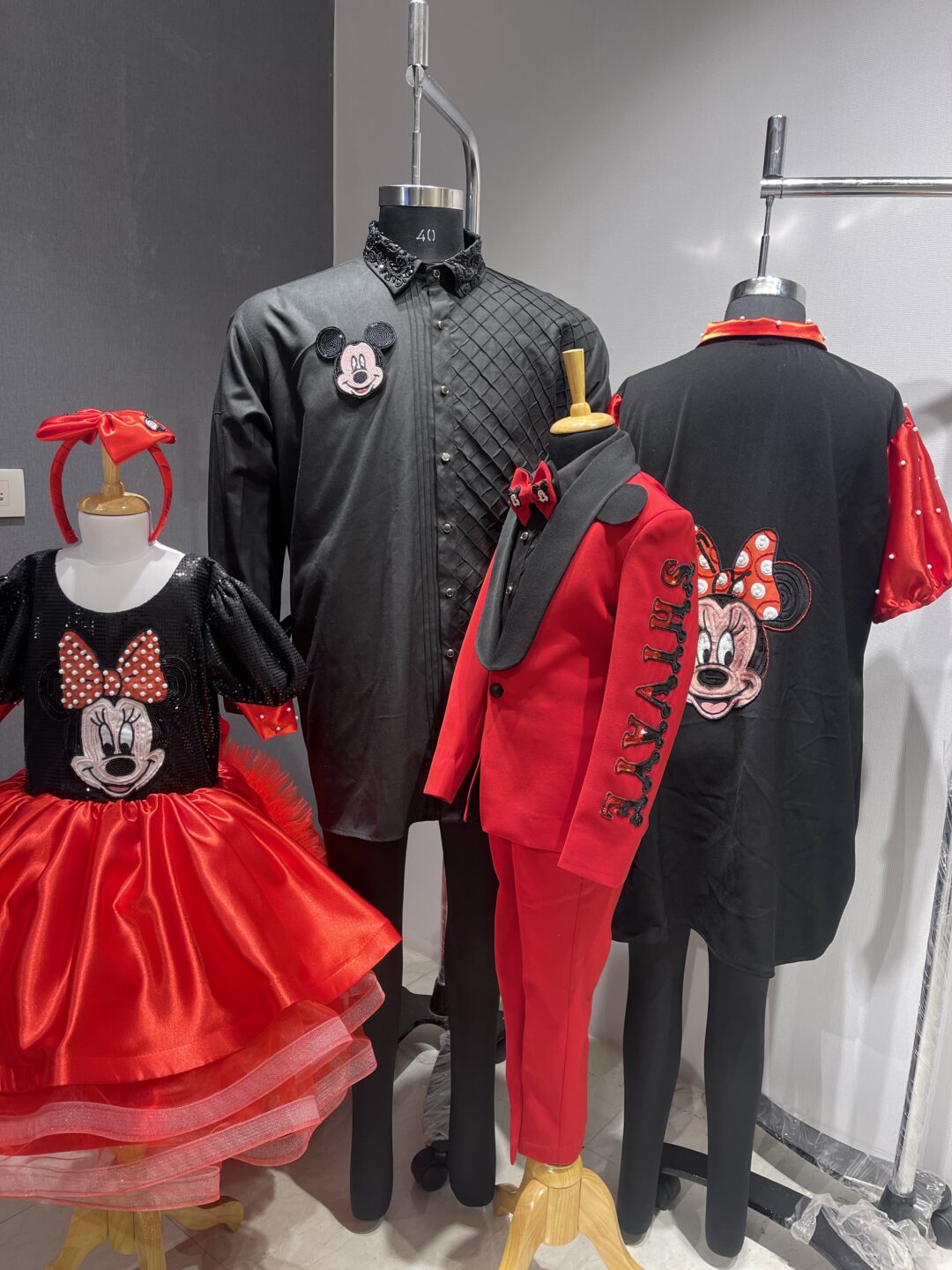 Mickey Mouse family twinning handcrafted outfits
