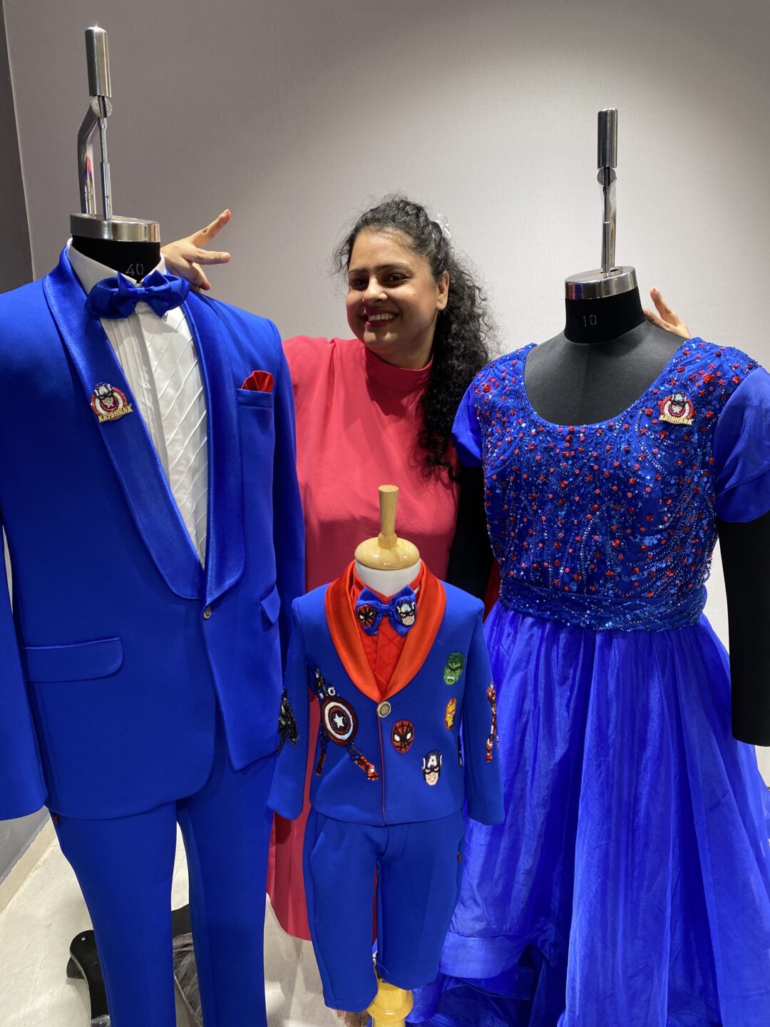 Super hero theme family twinning Handcrafted outfits