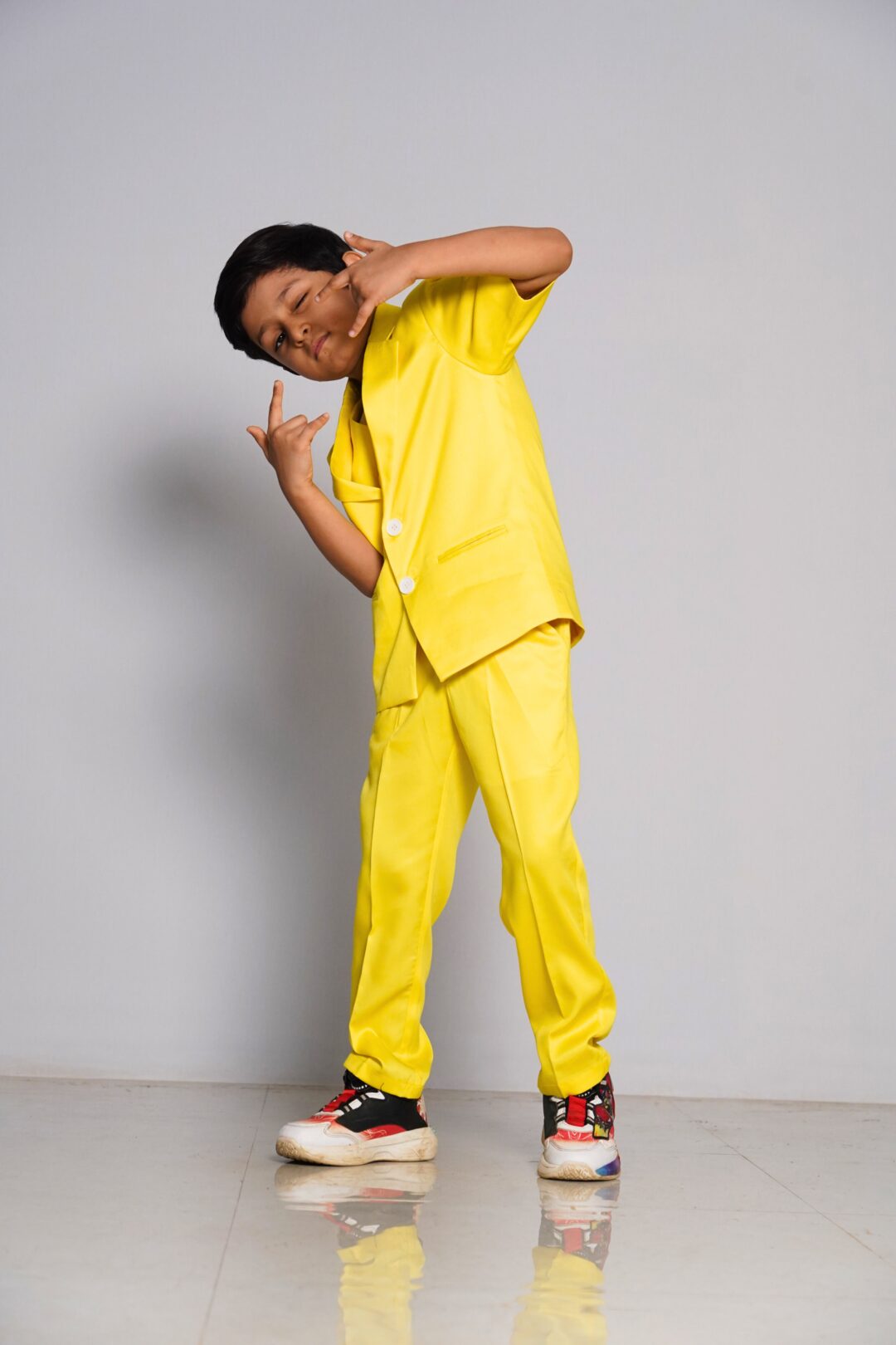 Comfort fit Yellow Kids Suit | Birthday & Party Outfit (2pc set)